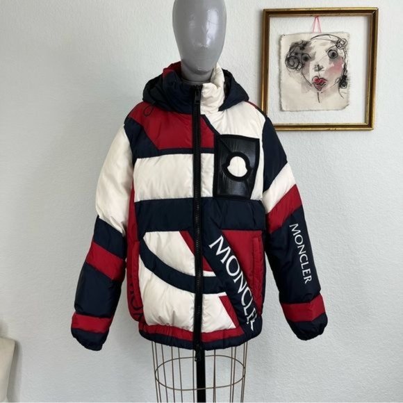 MONCLER GENIUS 5 Moncler Craig Red White & Blue Down Plunger Jacket - Picture 3 of 14